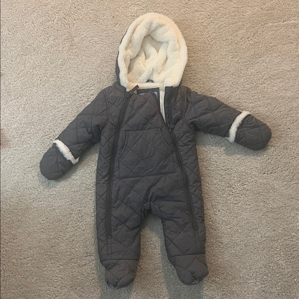 Urban Republic Gray Quilted Baby Snowsuit